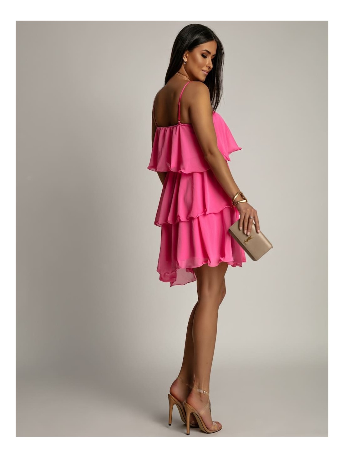  Summer dress with ruffles, pink 5062